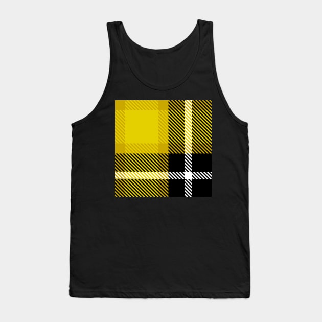 Yellow and Black  buffalo plaid check fabric design Tank Top by Jkinkwell